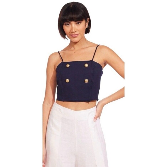 Anthropologie Eva Franco Ponte Trench Blouse Womens Size 4 Nautical NWT $110 - Picture 2 of 14